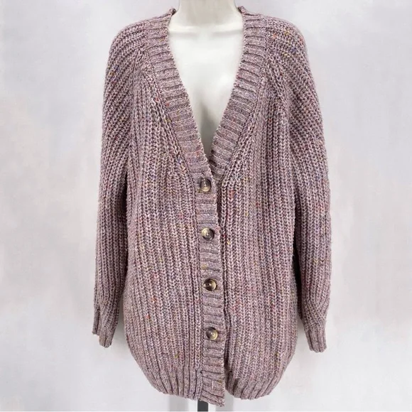 Falls Creek lavender knit cardigan - Picture 2 of 12
